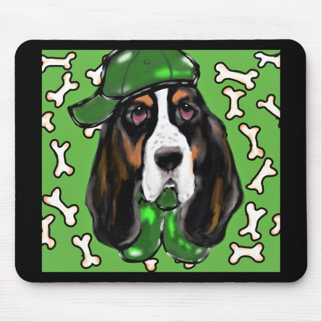Alfombrilla De Ratón Sabueso Basset (Frente)