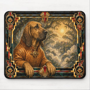 Alfombrilla De Ratón Sabueso, perro Art Déco