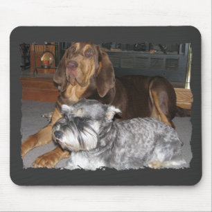 Alfombrilla De Ratón Sabueso y schnauzer miniatura Mousepad