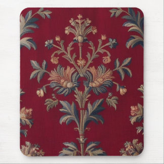 Alfombrilla De Ratón Sac broderie medievale fleurie en rouge bordeaux