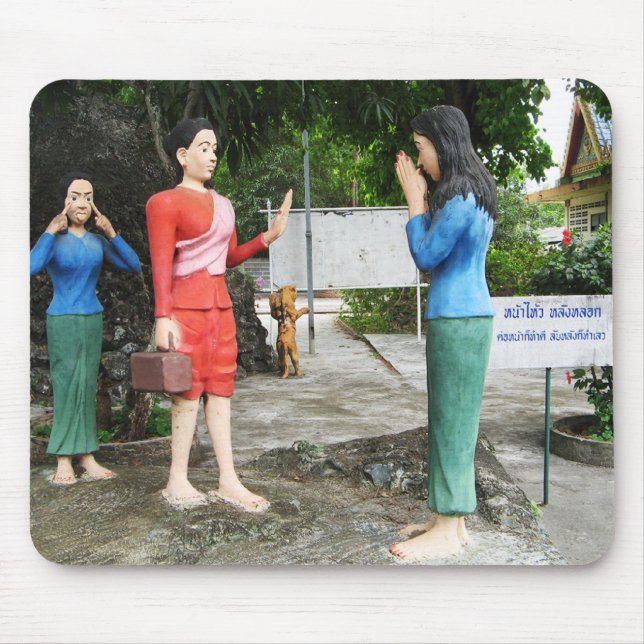 Alfombrilla De Ratón Sacar las caras detrás de la espalda (Frente)