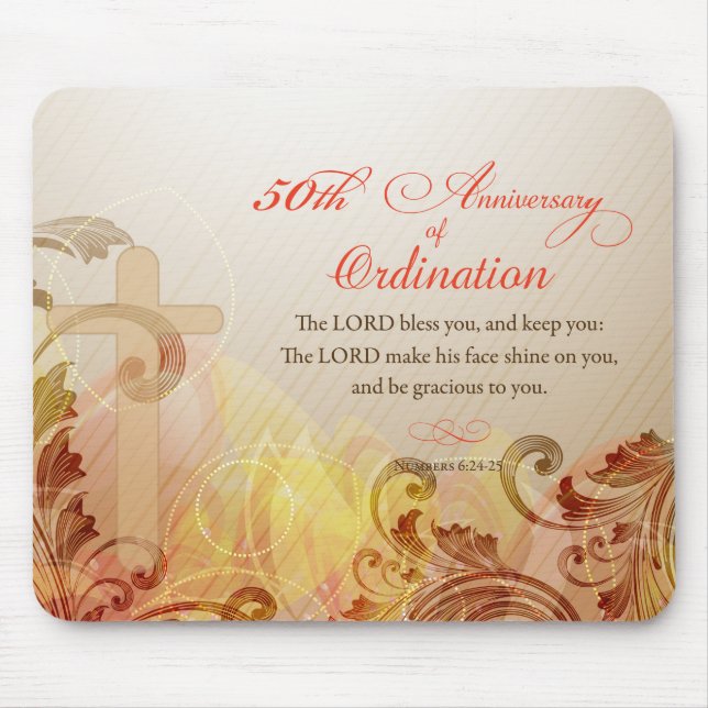 Alfombrilla De Ratón Sacerdote, 50 Aniversario de la Bendición de la Or (Frente)