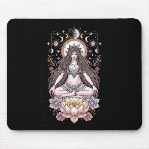 Alfombrilla De Ratón Sacerdotisa de Meditación Loto Lunar Fases Lunares