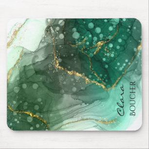 Alfombrilla De Ratón Sacramento Green Watercolor Ink Personalizable