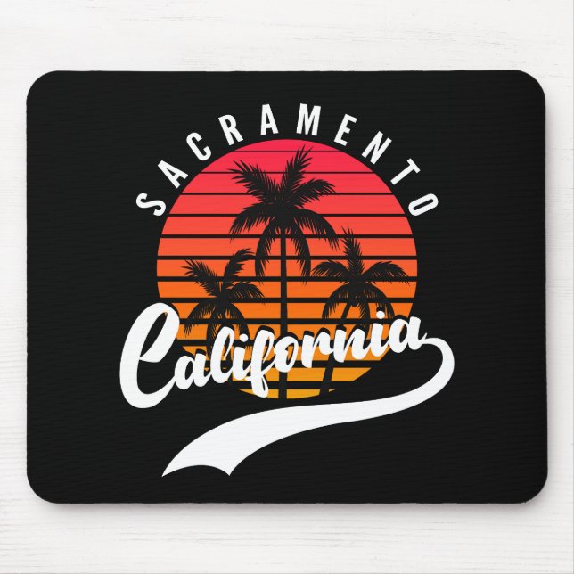 Alfombrilla De Ratón Sacramento Retro Sunset Mouse Pad (Frente)