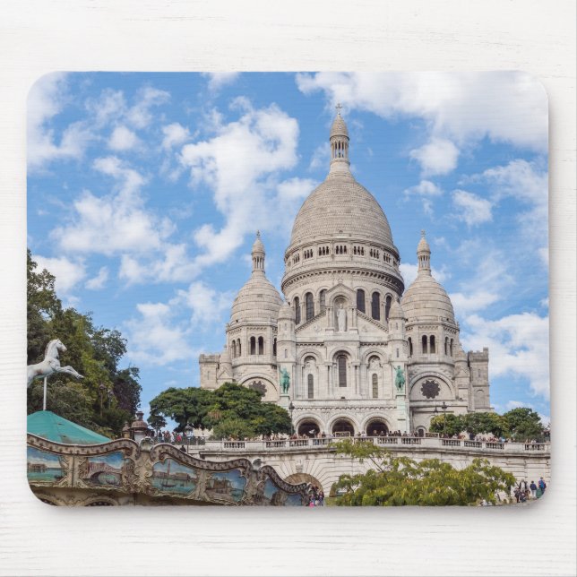 Alfombrilla De Ratón Sacre Coeur en la colina de Montmartre - París, Fr (Frente)
