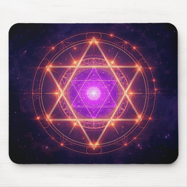 Alfombrilla De Ratón Sacred Geometry Mandala – Light Within the Cosmos (Frente)