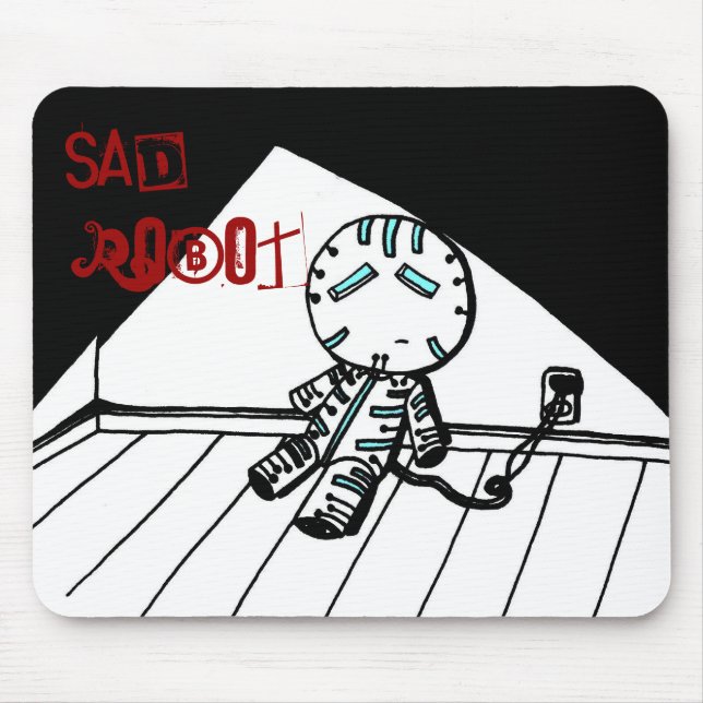 Alfombrilla De Ratón Sad Robot Mousepad (Frente)