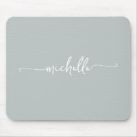 Sage Verde Simple Femenino Monograma Personalizado
