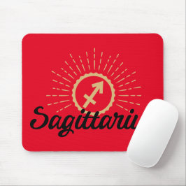 Alfombrilla De Ratón Sagittarius Starburst Symbol Red Mouse Pad