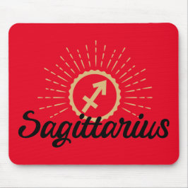 Alfombrilla De Ratón Sagittarius Starburst Symbol Red Mouse Pad