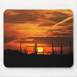 Alfombrilla De Ratón Saguaros Escénicos al Atardecer