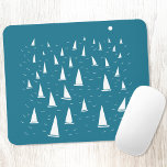 Alfombrilla De Ratón Sailing Boat Nautical<br><div class="desc">Sail boats racing on a sparkling teal green sea.  A fun nautical design for anyone who enjoys sailing.  Original art by Nic Squirrell.</div>