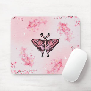 Alfombrilla De Ratón Sakura Bliss, polilla rosada, fondo sakura