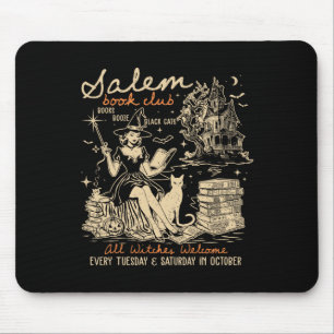 Alfombrilla De Ratón Salem Book Club vigila temporada de brujas espeluz