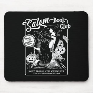Alfombrilla De Ratón Salem Witch Book Club Bookish Retro Halloween Blac