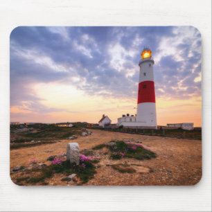 Alfombrilla De Ratón Salida del sol de oro en el faro de Portland Bill