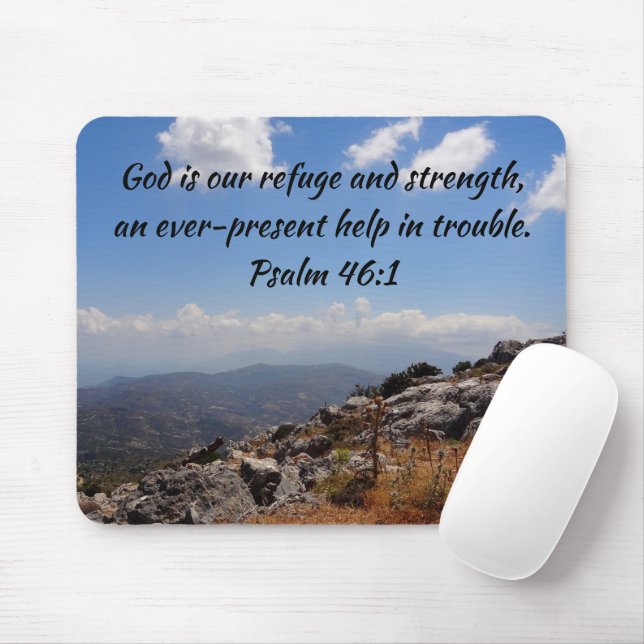 Alfombrilla De Ratón Salmo 46:1 Dios es nuestra fortaleza Biblia