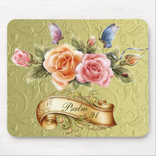 Alfombrilla De Ratón Salmo 91 Flor Mousepad