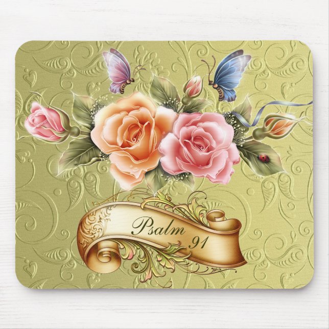 Alfombrilla De Ratón Salmo 91 Flor Mousepad (Frente)