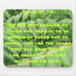 Alfombrilla De Ratón Salmo húmedo con Salmo 37:1 y 2