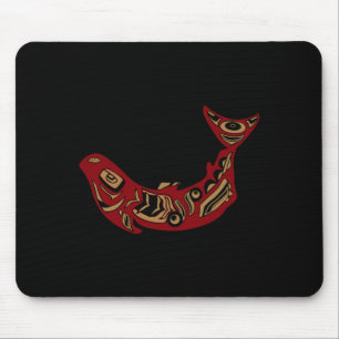Alfombrilla De Ratón Salmon indio americano del Pacífico totem