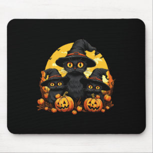 Alfombrilla De Ratón Salón de gatos divertidos para la calabaza Hallowe