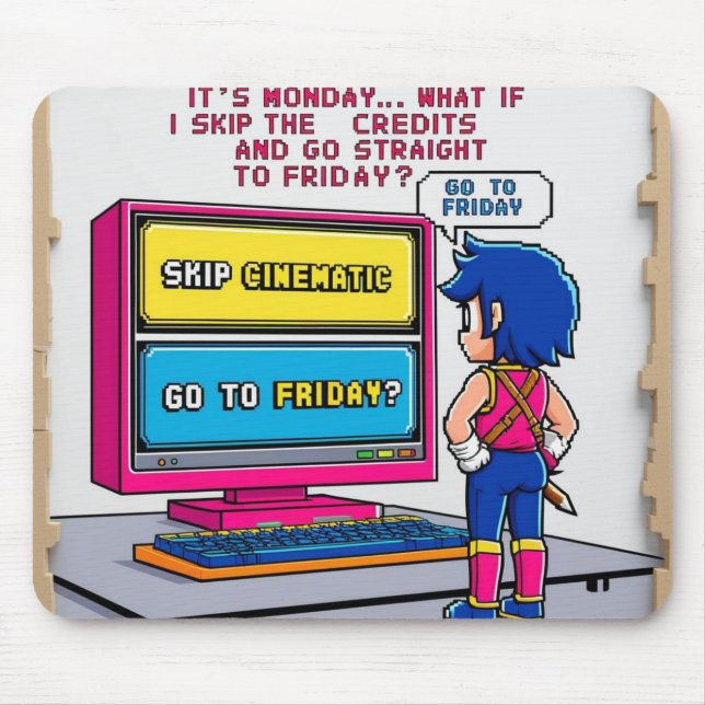 Alfombrilla De Ratón Saltar créditos hasta el viernes (Frente)
