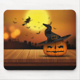 Alfombrilla De Ratón Saltos de calabaza de Halloween y brujas #3