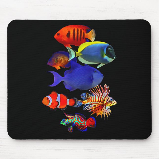Alfombrilla De Ratón Saltwater Reef Fish Tank Lovers Trigger Fish Manda (Frente)