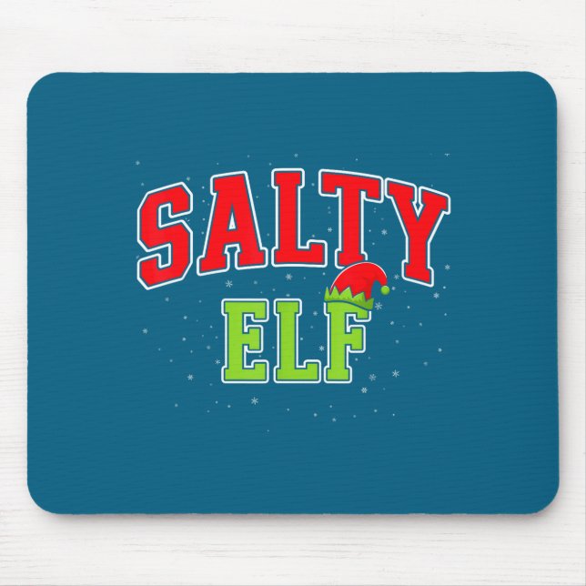 Alfombrilla De Ratón Salty Elf Christmas Family Matching Group Xmas  (Frente)