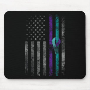 Alfombrilla De Ratón Salud mental Bandera Americana Sensibilización sob
