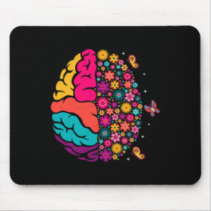 Alfombrilla De Ratón Salud Mental Floral Cerebro Depresión Conciencia C
