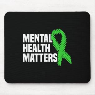 Alfombrilla De Ratón Salud Mental S Green Ribbon Mental Health Awarene