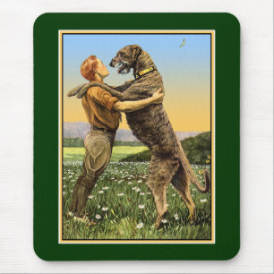 Alfombrilla De Ratón "Saludo del Wolfhound irlandés "