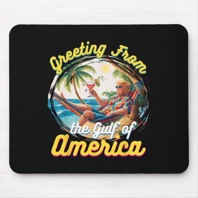 Alfombrilla De Ratón Saludo Desde El Golfo De Ee.Uu. Trump Patrio (Frente)