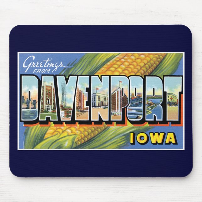 Alfombrilla De Ratón ¡Saludos de Davenport, Iowa! (Frente)