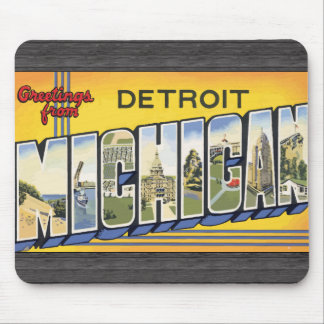 Alfombrilla De Ratón Saludos de Detroit Michigan, vintage