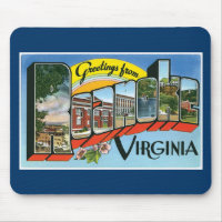 ¡Saludos de Roanoke, Virginia! Postal retra