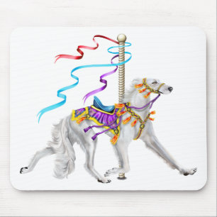 Alfombrilla De Ratón Saluki Carousel White