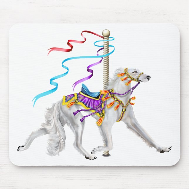 Alfombrilla De Ratón Saluki Carousel White (Frente)