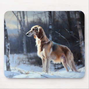 Alfombrilla De Ratón Saluki Let It Snow Navidades