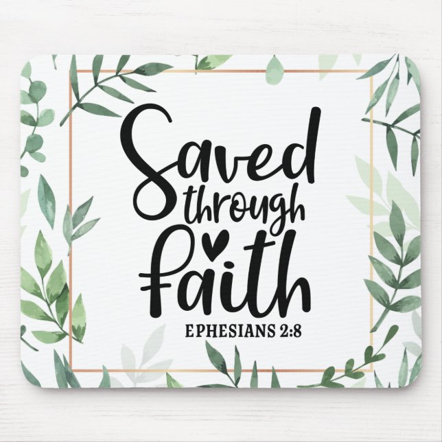 Alfombrilla De Ratón Salvado a través de la fe (Frente)