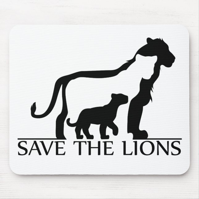 Alfombrilla De Ratón Salvar a los leones (Frente)