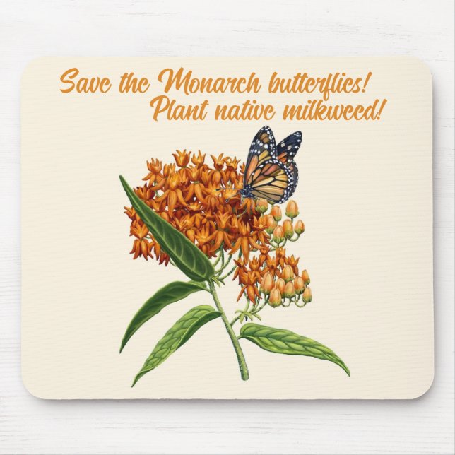 Alfombrilla De Ratón Salvar la Mariposa Monarca (Frente)