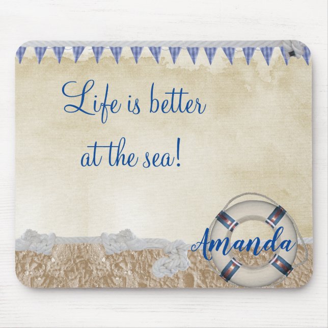 Alfombrilla De Ratón Salvavidas en la arena (Frente)