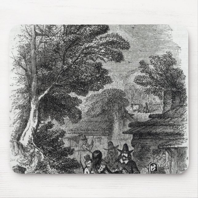 Alfombrilla De Ratón Samoset, el visitante indio (Frente)