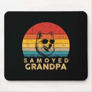 Alfombrilla De Ratón Samoyed Retro Vintage Abuelo Amante Perro Pata Pap