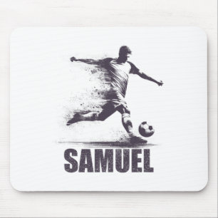 Alfombrilla De Ratón Samuel Fútbol Chicos Personalizado Primer Nombre S