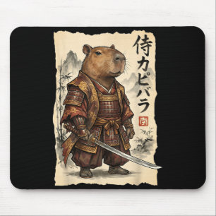 Alfombrilla De Ratón Samurái Carpincho Arte Japonés Gráfico Antiguo Div